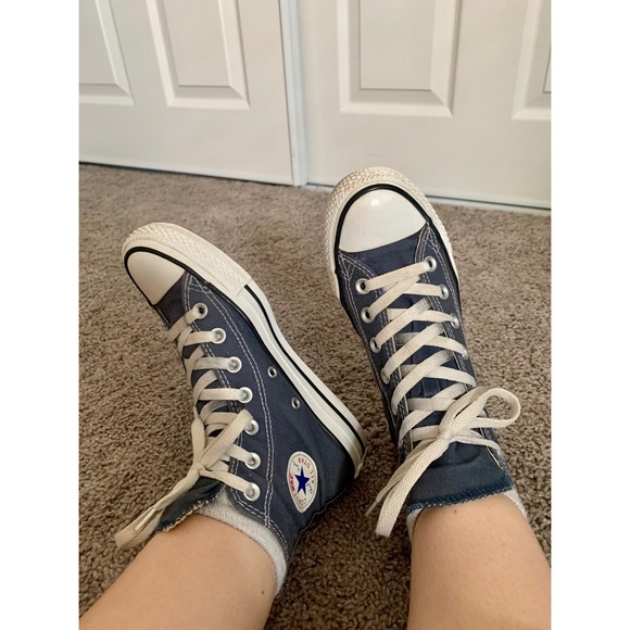 Navy High-Top Converse - Picture 1 of 6